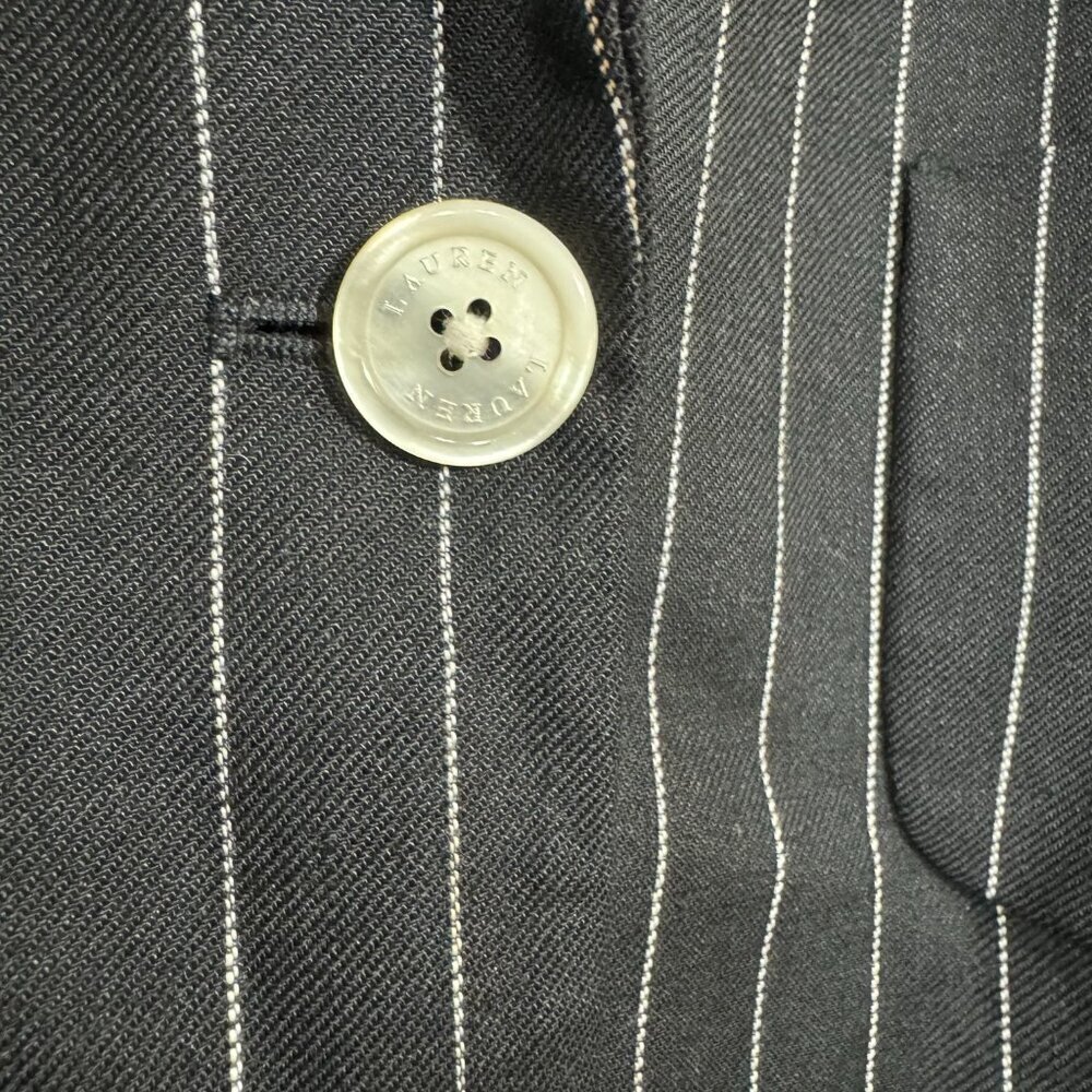 Lauren Ralph Lauren Women’s Linen Wool Blazer Black & White Pinstripe size 12 - Picture 4 of 7